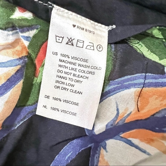 Cooper & Ella Anthro Women's Flowy Navy Tropical print Kaftan maxi dress size S - Picture 11 of 12